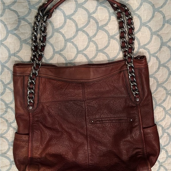 B.Makowsky rich brown leather shoulder bag. This leather is so soft and dreamy. - Picture 4 of 6